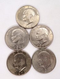 Five (5) Brilliant Uncirculated Eisenhower Dollars