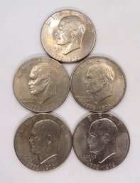 Five (5) Brilliant Uncirculated Eisenhower Dollars