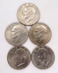 Five (5) Brilliant Uncirculated Eisenhower Dollars