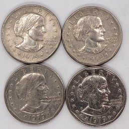 ERROR (Filled P) Four (4) Susan B. Anthony Dollars (1979-P) Closely Uncirculated