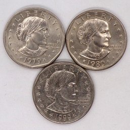 Three (3) Brilliant Uncirculated Susan B. Anthony Dollars