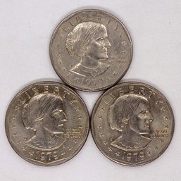 Three (3) Brilliant Uncirculated Susan B. Anthony Dollars