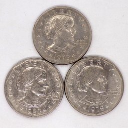 Three (3) Brilliant Uncirculated Susan B. Anthony Dollars