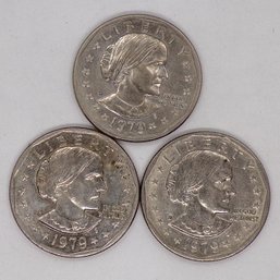 Three (3) Brilliant Uncirculated Susan B. Anthony Dollars