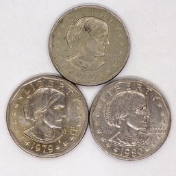 Three (3) Brilliant Uncirculated Susan B. Anthony Dollars