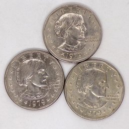 Three (3) Brilliant Uncirculated Susan B. Anthony Dollars