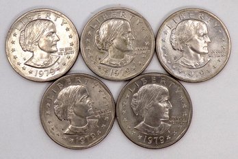 Five (5) Brilliant Uncirculated Susan B. Anthony Dollars