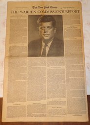 Complete Vintage Special Supplement, The New York Times, September 28, 1964, 'The Warren Commission's Report'
