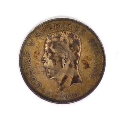 (Key Date) RARE 1913 Sweden Silver Krona KM# 786.1 Only 353,051 Minted Choice Uncirculated