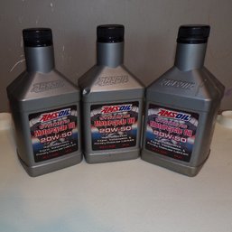 Three New Quarts AMS-Oil 20W-50 Full Synthetic Motorcycle Oil