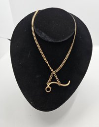 Beautiful Vintage 14K Gold Necklace & Charm, Stamped Italy 14K, 29.25g, Total Length 19.25 Inches