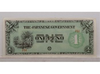 WWII 1942-1945 Japanese Government-1 Peso 'Philippines' Large Note Crisp Uncirculated