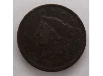 Error 1836 Large Cent (VG) Clashed Die Obverse