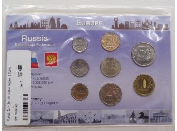 GEM Brilliant Uncirculated Russia Coin Set In Custom Holder, 8 Coins