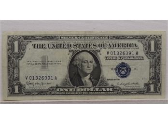 1957B $1 (One Dollar Blue Seal) Silver Certificate Lightly Circulated