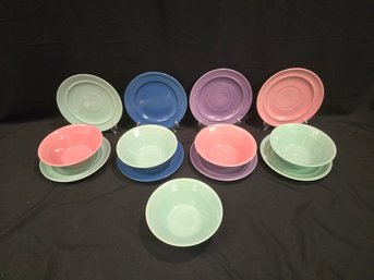13pc Unmarked Colorful Dishes