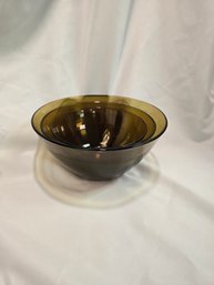 (3) Amber/Brown Glass Nesting Bowls