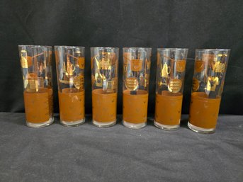 (5) MCM Dude Ranch BBQ Tall Cocktail Glasses