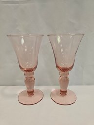 (2) Pink Goblets