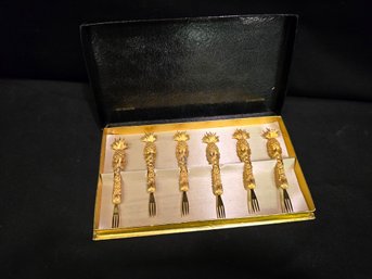 Vintage 24k Plated Janis Cocktail/appetizer Forks