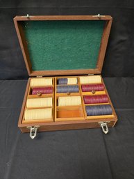 Vintage Poker Chips In Case