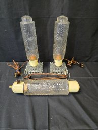 1930s Art Deco Torpedo Lights & Head Board Lamp