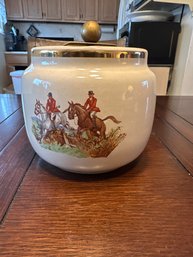 Vintage Porcelain Fox Hunters Tobacco Holder In Great Condition. Good For Any Pipe Smoker Or Collector 6 X6