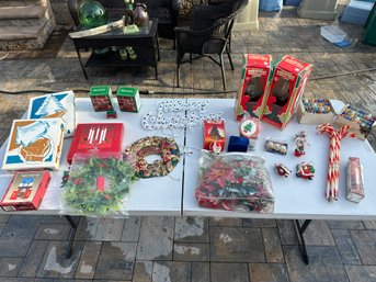 Lot Of Vintage Christmas Items, Decorations, Decor, Ornaments Bulbs Please See Photos