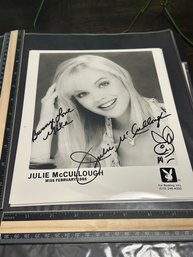 Julie McCullough Autographed In Person Black & White Headshot 8x10 Photo