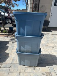 Lot Of Three Rough Neck By Rubbermaid Totes