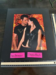 Farscape Matted Autographed Claudia Black And Ben Browder Photo