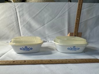 Pair Of Vintage Corning Ware Blue Cornflower, P-41 Petite Pan, U.S.A.