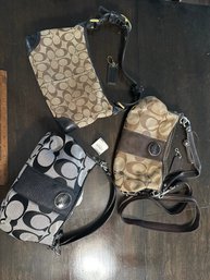 Ladies Vintage Coach Lot Three Purses One Wallet Please See All Photos For Condition