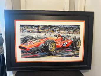 Mario At Indy 1969 Signed Numbered Print 33/99. 24x35