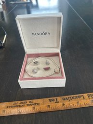 Sterling Silver Pandora Moments Snake Chain Charm Bracelet Plus Charms