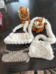 Girls Gift Set Three Pocketbooks Two Stuffed Animals Adorable See Photos