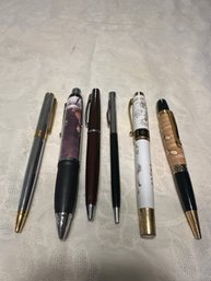 Lot Of 6 Assorted Ball Point Pens All Work Hong Kong, Parker Two Novelty Two No Name