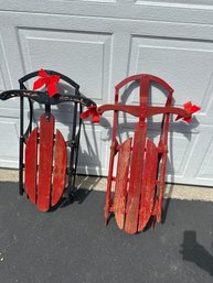 Two Sleds Great For Decoration