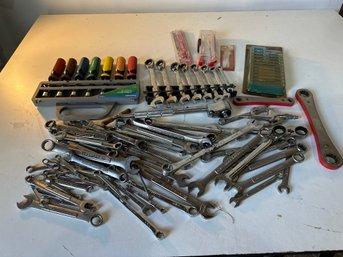 Great Lot Of 66 Wrenchs Mostly Craftsman With Some Snap On And Husk Nut Driver Set Sawzall Blades& Bit Set