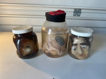 Lot Of Three Novelty, Heads And Jars See Photos, Exactly As Pictured