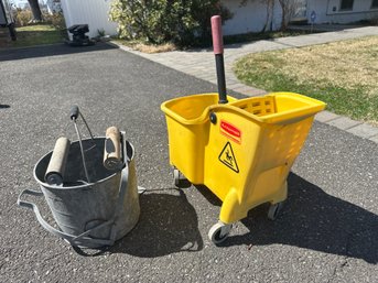 Old School New School Mop Buckets Both In Great Condition And Work Fine Just Need The Mop