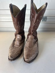 Pair Of Los Altos Python Skin Boots Size 13 EE Great Decoration Or To Wear