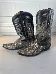 Pair Of Corral Mens Python Skin Boots Size 13