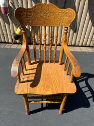 Vintage Sturdy Oak Chair Great For The Porch Patio Garage See Photos Look Close