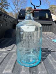 Beautiful Blue Bunsen Oil Burner Corp Hartford Conn. Bottle 1931 Great Display Piece In Very Nice Shape