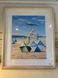 26x22 Inch Beach Print Great For The Beach House Frame Needs A Little Cleaning Nice Piece