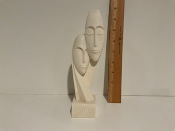 Sculpture With 2 Faces - Devotion By Diogenes - Natural Stone