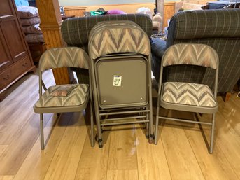 Set Of 6 Samsonite Folding Chairs Upholstered Padded With Extra Leg Floor Protectors