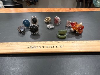 Estate Sale Jewelry Lot Of Ladies Vintage Fashion Rings See All Photos