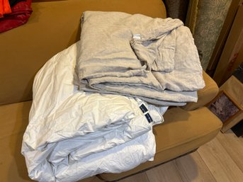 Restoration Hardware King Size Linen Duvet Cover And Ralph Lauren White Goose Down Duvet